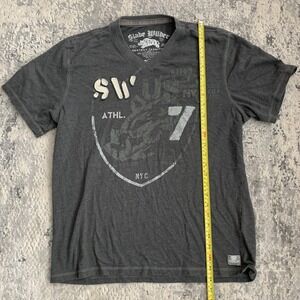 Slade Wilder V Neck Short Sleeve Shirt Men's L Gray